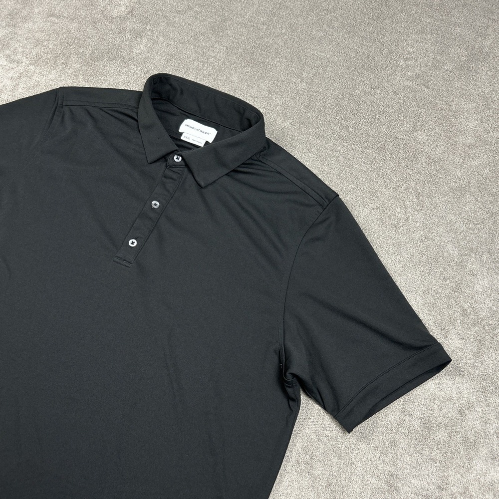 Ministry of Supply Polo Shirt Mens 3XL Black Minimalist Preppy Casual Golf Pique